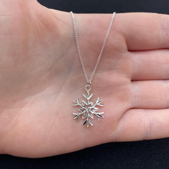 Joyería De Navidad Para Mujer - Pendientes Y Colgante De Copo De Nieve En Plata 925 - Regalo Festivo