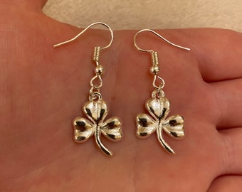 Silver Shamrock Dangle Earrings: St. Patrick's Day Jewellery