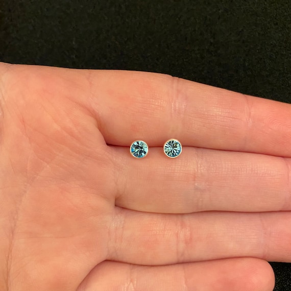Sterling Silver Birthstone Stud Earrings Sterling Silver March