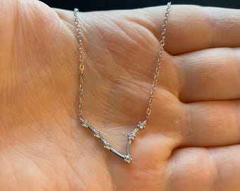 Sterling Silver Pisces Zodiac Necklace