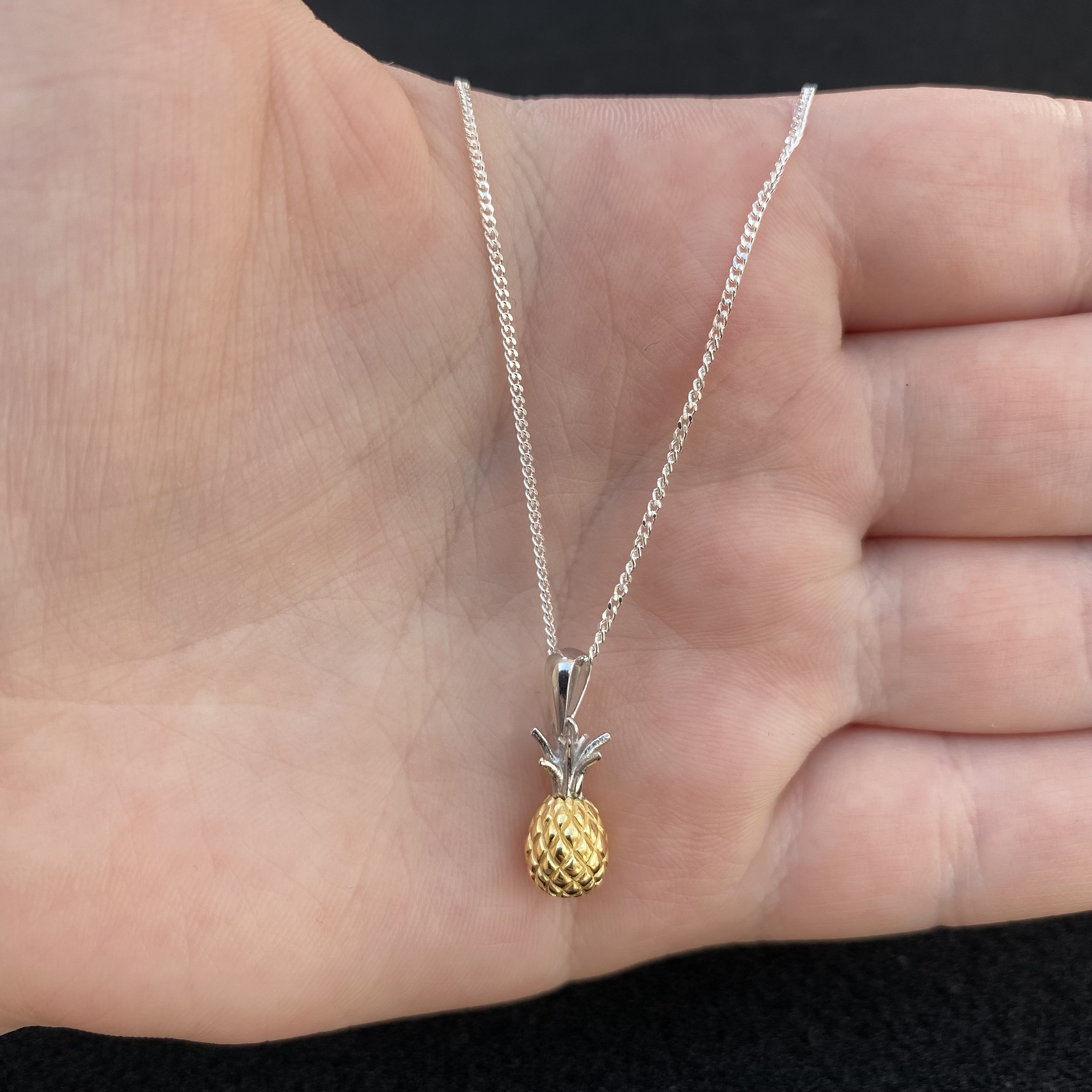Sterling silver shop pineapple necklace