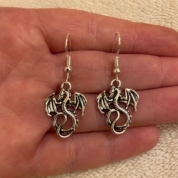 Dragon sale silver earrings