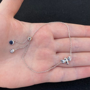 Sterling silver bracelet with bee charm, sterling silver bee bracelet, sterling silver bee jewellery