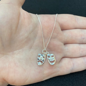 Sterling silver drama mask necklace, sterling silver drama mask jewellery, drama gift
