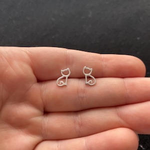 Sterling Silver Cat Stud Earrings: Adorable Minimalist Jewellery