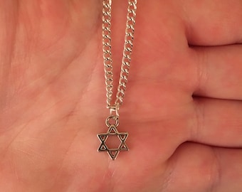 Silver Plated Star of David Charm Necklace