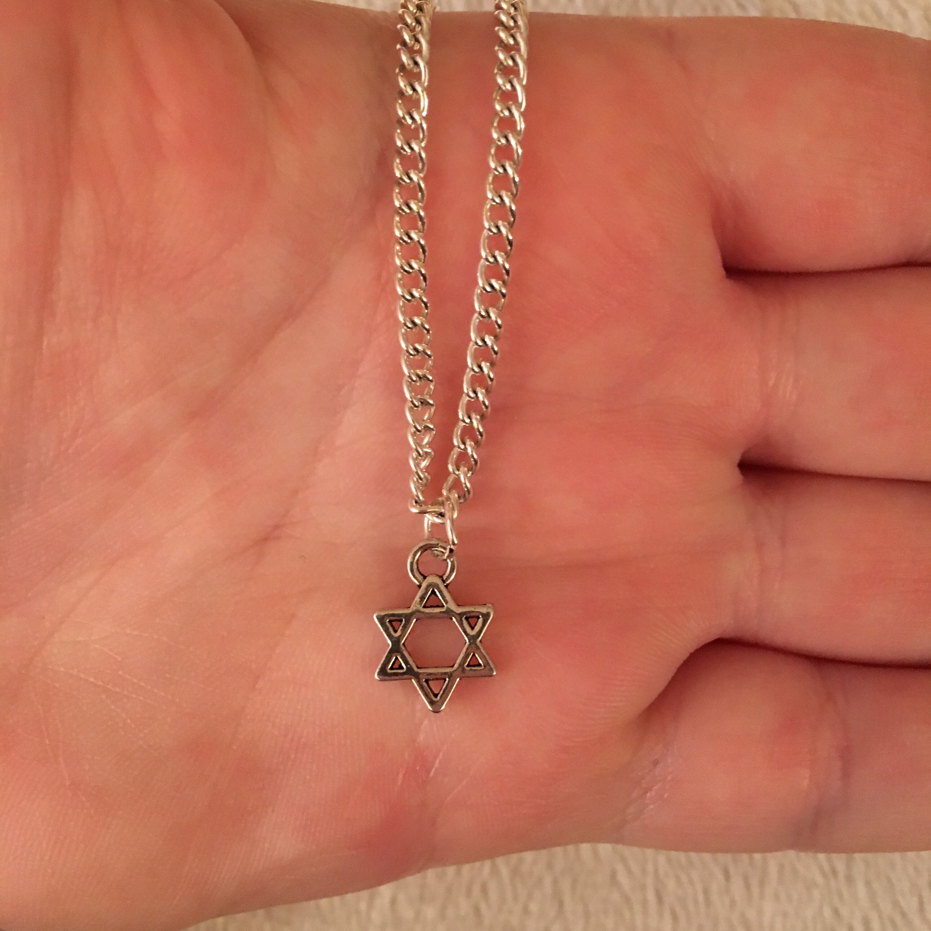 シルバーメッキのダビデの星チャームネックレス - Etsy 日本
