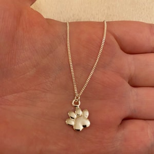 Sterling Silber Kette mit Pfoten Anhänger, Sterling Silber Pfotenkette, Pfotenschmuck