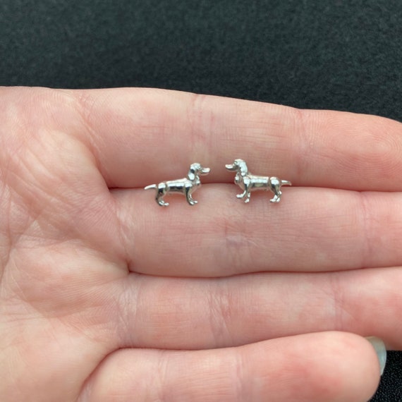 Dog earrings sterling silver sale