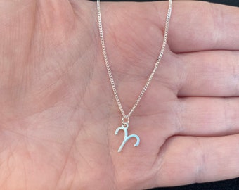 Sterling silver necklace with Aries charm, Aries necklace, Aries jewellery, star sign necklace, zodiac necklace