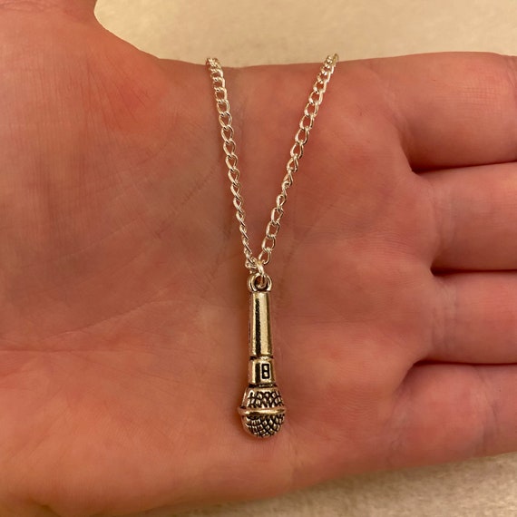 Microphone charm necklace sale