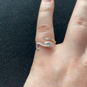 Sterling silver adjustable cat ring, sterling silver cat jewellery, sterling silver cat ring