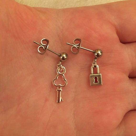 Rose Gold Lock and Key Earrings – Kristie Co