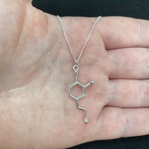 Sterling Silver Dopamine Molecule Necklace