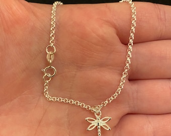 Sterling Silber Armband mit Libelle Charm, Libelle Armband, Sterling Silber Schmuck