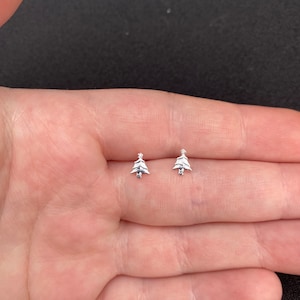Sterling Silver Christmas Tree Stud Earrings with Cubic Zirconia