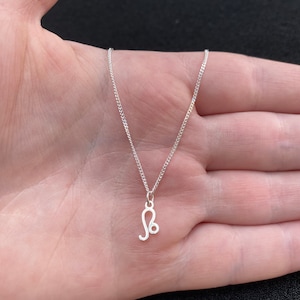 Sterling Silber Halskette mit Leo Anhänger, Leo Halskette, Leo Schmuck, Sternzeichen Halskette, Sternzeichen Halskette