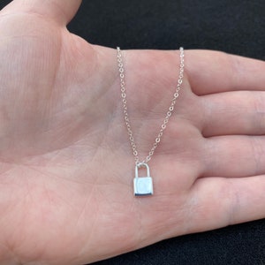 Sterling Silver Padlock Necklace: Lock Charm Jewellery
