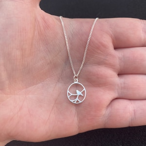 Sterling silver chain necklace with nightingale charm, nightingale necklace, nightingale jewellery, bird jewellery