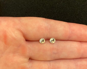 Sterling Silver April Birthstone Stud Earrings: Swarovski Crystal