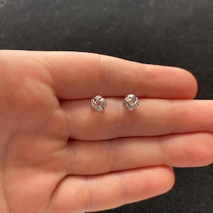Sterling silver knot stud earrings, sterling silver knot earrings, sterling silver knot jewellery