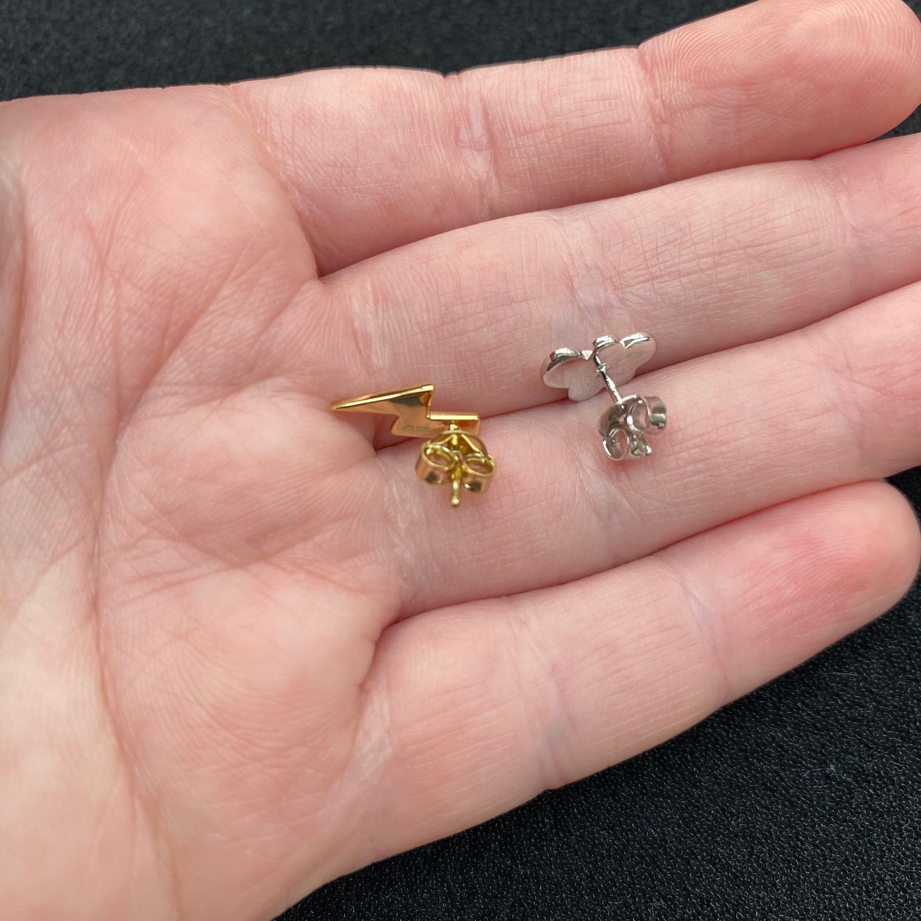 Orecchini pendenti in argento sterling con nuvola e fulmine - Italia