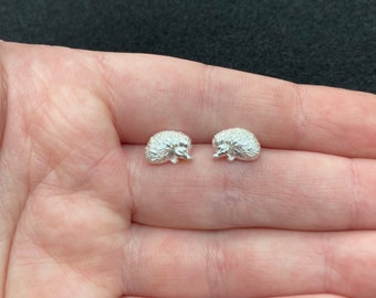 Sterling Silver Hedgehog Stud Earrings: Animal Jewellery