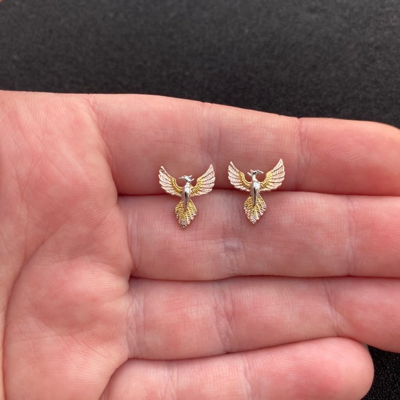 Fenice orecchini pendenti in argento Sterling 925, con chiusura a monachella con cristalli Fenice da donna con scritta di Fenice regalo per compleanno Natale