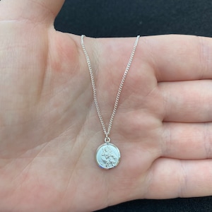 St Christopher Kette, Sterling Silber St Christopher Schmuck, St Christopher Geschenk