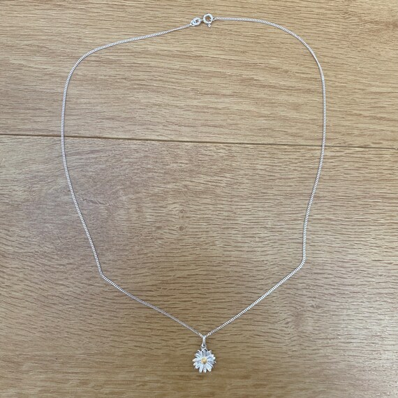 Sterling Silver Daisy Necklace, Sterling Silver Daisy