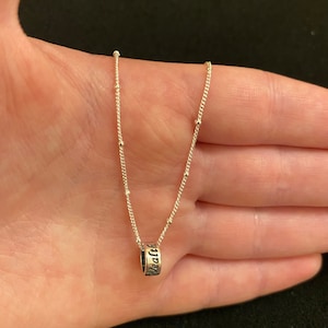 Sterling silver chain necklace with affirmation bead, sterling silver affirmation necklace, sterling silver affirmation jewellery
