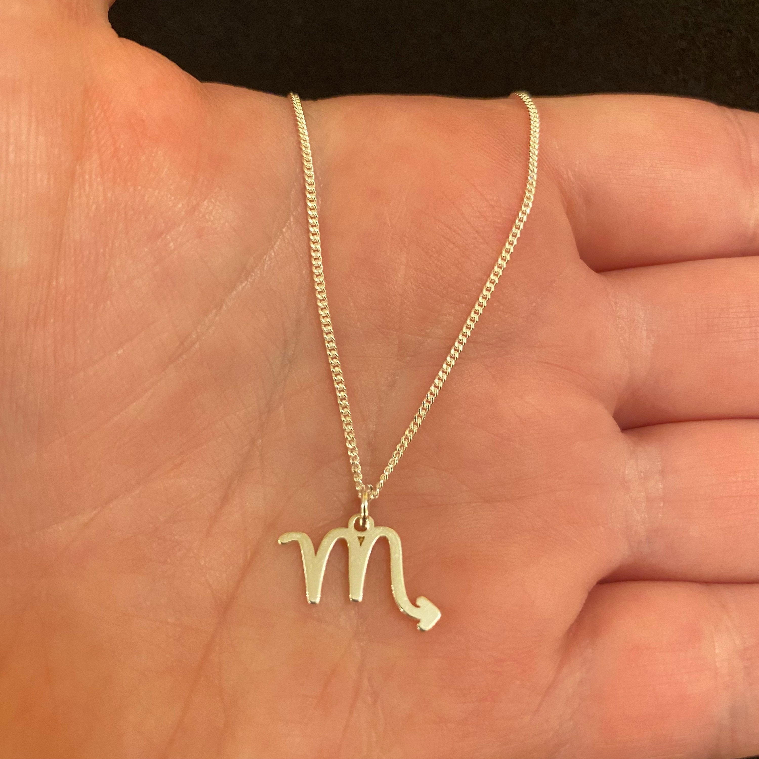 Sterling silver necklace with Scorpio charm, Scorpio necklace, Scorpio jewellery, star sign necklace, zodiac necklace