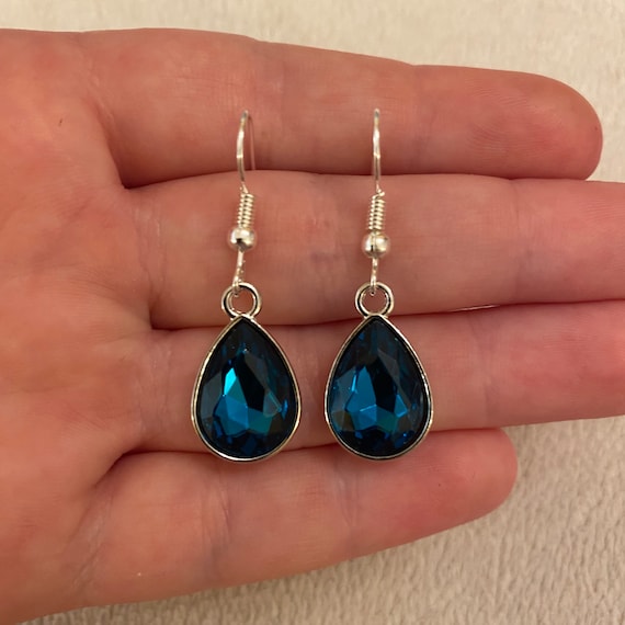 Teal teardrop earrings clearance