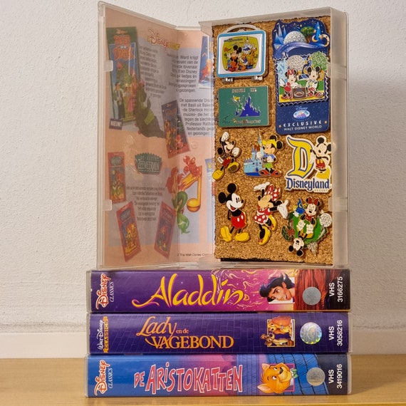 VHS Pin Board Upcycled Disney VHS Cases Repurposed VHS Cork Pin Board Pin Storage Disney Pin Display Pin Trading Case Pins Etsy
