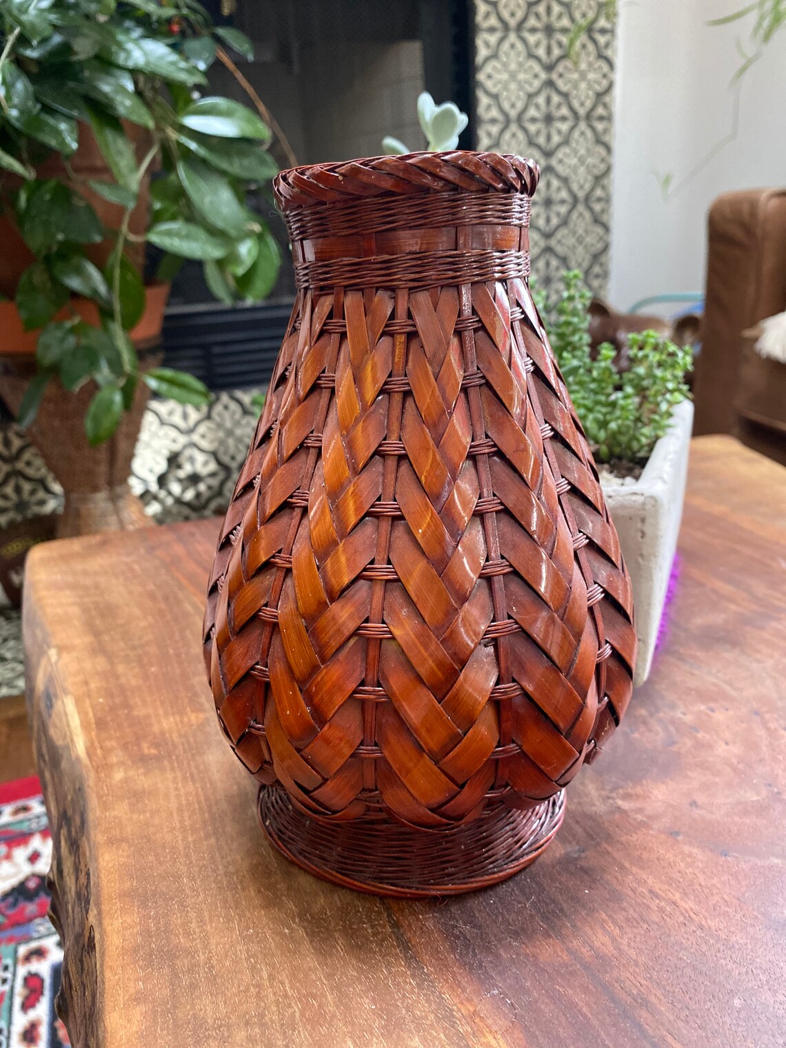 Wicker Vase Etsy