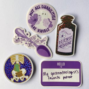 Handgezeichnete IBD Awareness Vinyl-Aufkleber | Langlebig, wasserdicht, originelle Designs