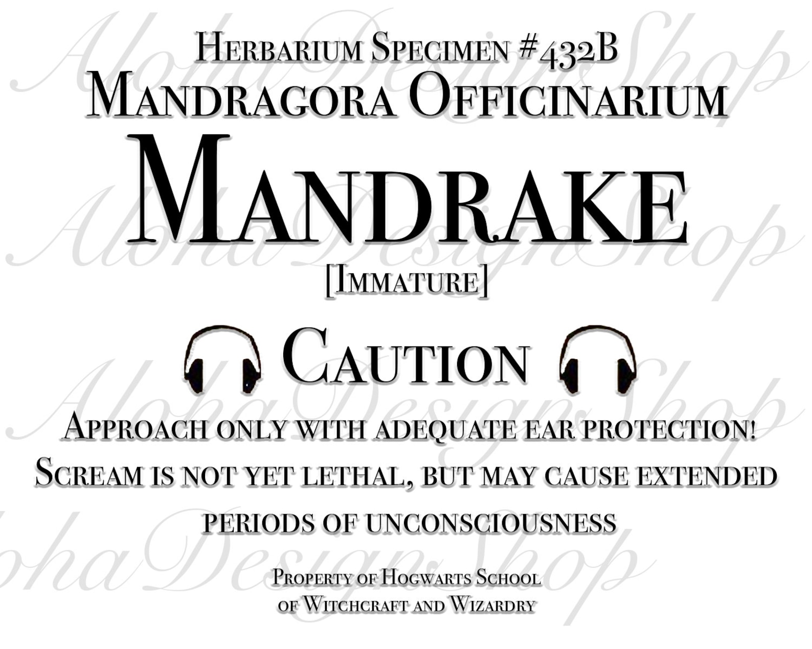 Harry Potter Inspired Mandrake Sign Etsy