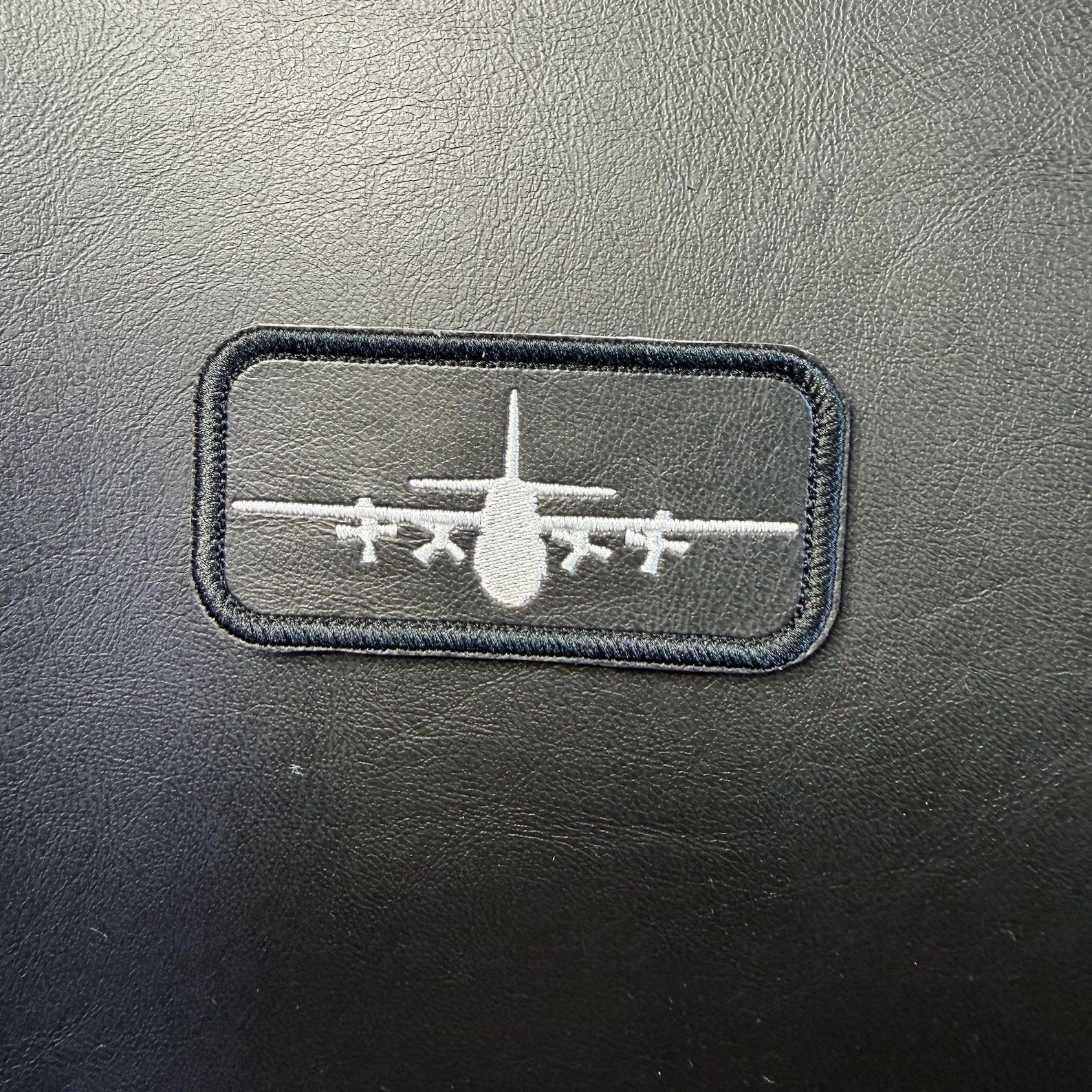 Aircraft Patch Embroidered on Black Leather by Blackhat Designs - Etsy