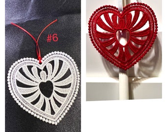 Lace Heart Ornament - Bookmark - Gift - Valentine