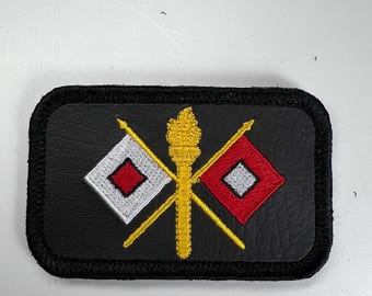 4&quot; x 2.5&#39; faux Leather Army Signal Corps Patches