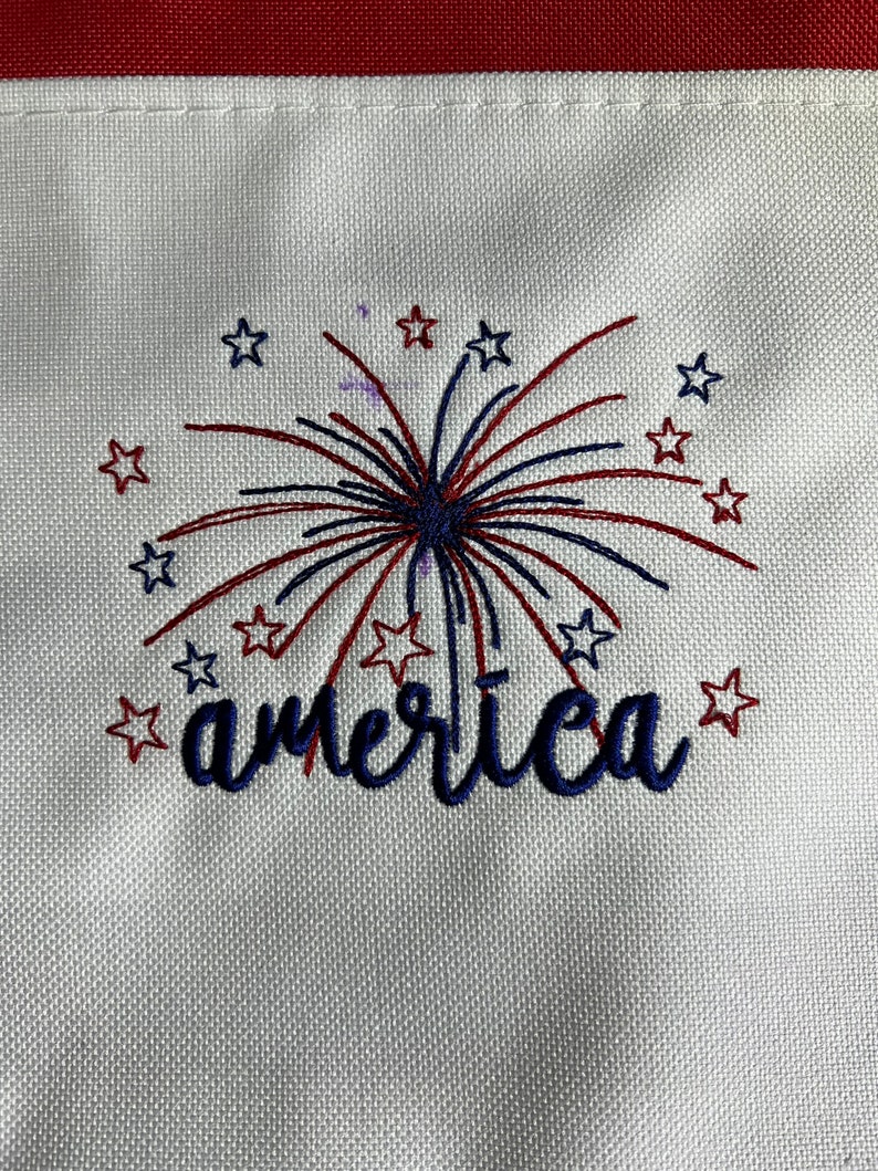 Bandana patriotique Amérique Brodé sur mesure pour les chiens et les gens Fireworks America