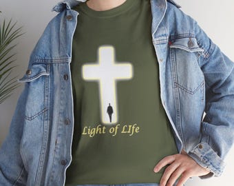 Light of Life Christian T-Shirt: Jesus Cross Design