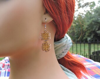 Chainmail, Handcrafted, inlay, Honeycomb, gift, E4-1 ,Anniversary,  aluminum,