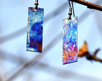 Handcrafted Anodized Titanium Earrings: Colorful Elegant Gift