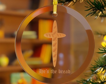 Religious Glass Ornament: Bread of Life Christian Christmas Decor