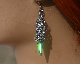 Handcrafted, Swarovski crystal, Japanese 2-2 weave ,Chainmail ,rainbow