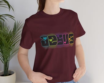 Jesus Love Word Puzzle Tee: Christian Graphic T-Shirt