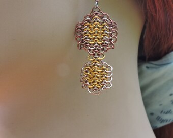 Chainmail, Handcrafted, inlay, Honeycomb, gift, E4-1 ,Anniversary, anodized aluminum
