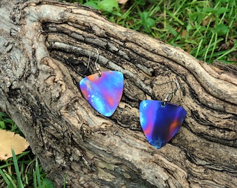 Handcrafted,chain maille,elegant,unique ,light wieght,rainbow,sassy,Titanium Earring,Aurora