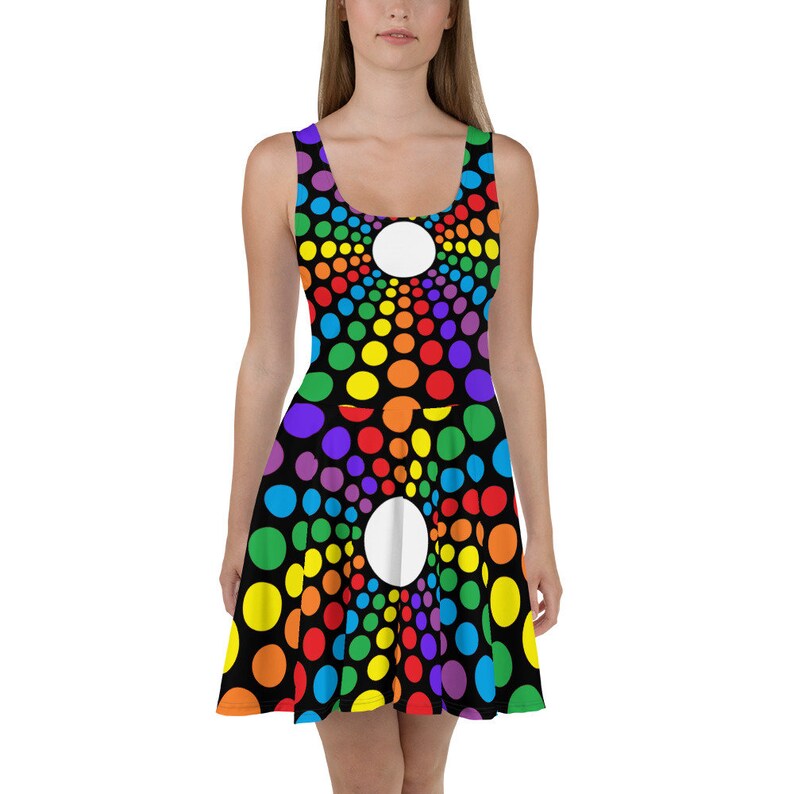 RAINBOW SPOTS Skater Dress